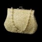 Glistening Ivory Beaded Satin Evening Bag 2022