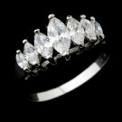 Classy Silver Clear Marquise CZ Ring 0366