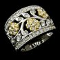 Fabulous Silver Clear Crystal Flower Ring 7022