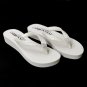 Summer ~ Low Heel White Wedge Flip Flops with Sequins & Swarovski Crystals