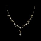 Lovely Gold Clear Cubic Zirconia Vine Necklace 2014