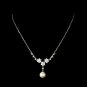 Gorgeous Silver Clear Rhinestone & Ivory Pearl Flower