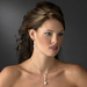 Classy Silver Clear CZ & White Pearl Drop Necklace