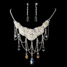 Silver AB Necklace Earring Set 6507