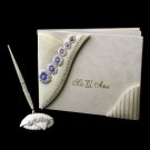 Delightful Lilac Daisy Quinceañera Guest Book & Pen Set