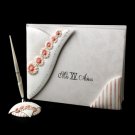 Delightful Pink Daisy Quinceañera Guest Book & Pen Set