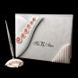 Delightful Pink Daisy Quinceañera Guest Book & Pen Set