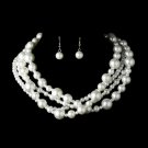Multi Strand Pearl Necklace & Earring Set NE 8346