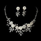 Necklace Earring Set NE 7305 Silver Ivory