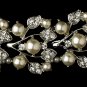 Silver Diamond White Necklace Earring Set NE 969
