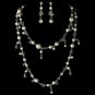 Necklace Earring Set 8396 Silver Ivory