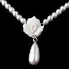 Necklace Earring Set 409 Silver White