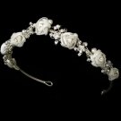 Silver White Bridal Headband HP 2322
