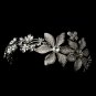 Whimsical Antique Silver Side Accented Flower & Butterfly Headpiece 9944