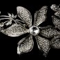 Whimsical Antique Silver Side Accented Flower & Butterfly Headpiece 9944
