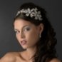 Whimsical Antique Silver Side Accented Flower & Butterfly Headpiece 9944