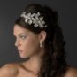Whimsical Antique Silver Side Accented Flower & Butterfly Headpiece 9944
