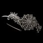 Alluring Antique Silver Clear Crystal Side Accented Headpiece 7062