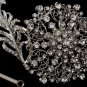 Alluring Antique Silver Clear Crystal Side Accented Headpiece 7062