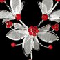 Necklace Earring Set 8280 Silver Red