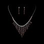 Necklace Earring Set 3126 Silver Red