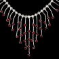 Necklace Earring Set 3126 Silver Red