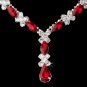 Necklace Earring Set 9235 Silver Red