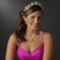 Silver Necklace & Earring Set with Light Rose Crystals and Clear Rhinestones 4362