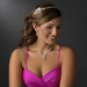 Silver Necklace & Earring Set with Light Rose Crystals and Clear Rhinestones 4362