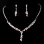 Necklace Earring Set 9235 Silver Pink