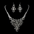 Necklace Earring Set 11041 Silver Black