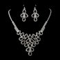Necklace Earring Set 11041 Silver Black