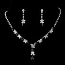 Necklace Earring Set 9235 Silver Black