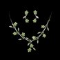 Necklace Earring Set 363 Silver Green