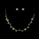 Necklace Earring Set 3734 Silver Green