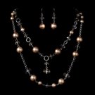 Necklace Earring Set 1040 Tan