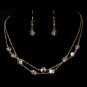 Necklace Earring Set NE 8268 Gold Light Brown