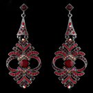 Elegant Red Vintage Crystal Earrings E 954