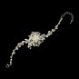 Silver Ivory Freshwater Pearl & Rhinestone Bridal Bracelet 1160