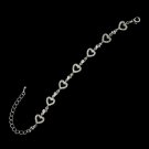 Silver Clear Rhinestone Heart Bridal Clasp Bracelet 13060