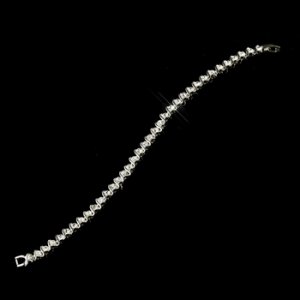 Silver Clear Rhinestone Bridal Clasp Bracelet 17100