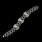 Silver Clear CZ Crystal Modern Bridal Clasp Bracelet 2516