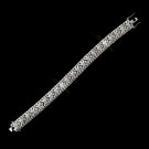Silver Clear CZ XOXO Crystal Bridal Clasp Bracelet 2540