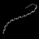 Silver Clear Rhinestone Bridal Clasp Bracelet 382