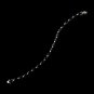 Silver Clear & Sapphire CZ Crystal Bridal Clasp Bracelet 6504