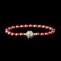 Burgundy Glass Pearl Pave Ball Bridal Bracelet 720
