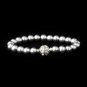 Grey Glass Pearl Pave Ball Bridal Bracelet 720