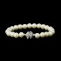 Ivory Glass Pearl Pave Ball Bridal Bracelet 720