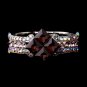 Silver Large Amethyst & AB Crystal Bridal Clasp Bracelet 8660