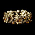 Gold Topaz Crystal Bridal Stretch Bracelet 8661